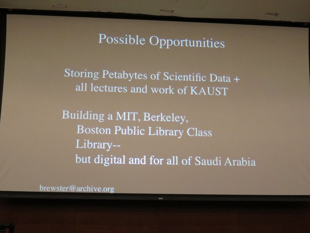 Miniature of Brewster Kahle visit to KAUST University Library, 2015-10-13